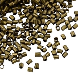 300 Perles à écraser tube métal bronze 1,5 mm - création bijoux perles