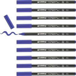 Lot de 10 Feutres Porcelaine - EDDING - Pointe Pinceau 1-4 mm - Bleu