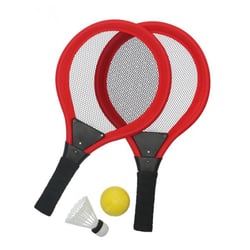Set de 2 raquettes tennis et badminton - avec balle et volant - jeu plein air, sport