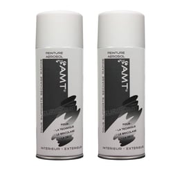 Lot de 2 sprays de peinture - blanc mat - AMT