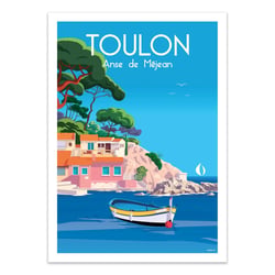 Affiche 50x70 cm - Toulon Anse de Méjean - Raphael Delerue