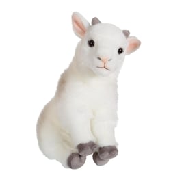 Peluche - Peluche Bébé biquette blanche - 26 cm