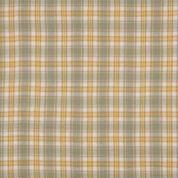 Tissu Double gaze de Coton Poppy Carreaux vintage sur fond Jaune