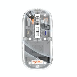 Souris Gaming Sans Fil Transparente Haute Précision Rechargeable 2400DPI Rose Gris YONIS