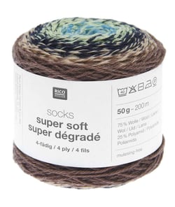 Laine à chaussette Socks Super Soft Super Dégradé 4 fils - Rico Design 05 Marron Ethno