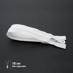 Fermeture éclair Z53 - moulée 6mm Non séparable - 18 cm