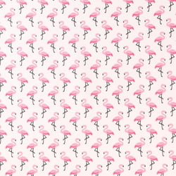 Tissu Coton Imprimé Arty Flamingo Rose sur fond Ecru