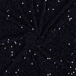 Tissu Velours Soraya à sequins uni  Bleu marine