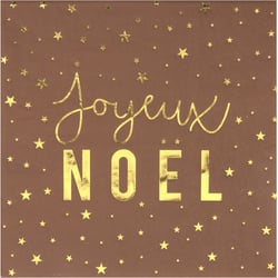 20 Serviettes Joyeux Noël Fourrure Kraft