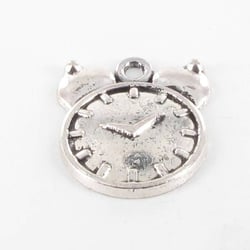 MégaCréa - Breloque en métal Réveil 20mm Argenté (10 pièces)