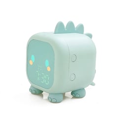 Avizar Réveil Animé pour Enfant Mon Petit Dino Veilleuse Double Alarme Bleu