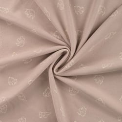 Tissu Jersey Nid d'abeille imprimé Eléphants sur fond Beige sable