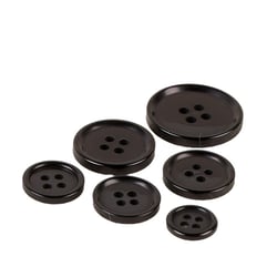 Bouton rond 4 trous classique noir