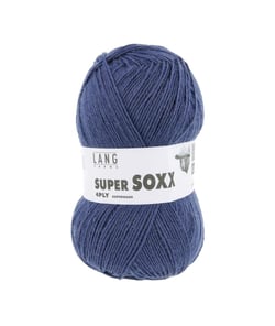 Pelote à tricoter SUPER SOXX 4 fils - 100 Gr - Lang Yarns - La laine à chaussettes incontournable 0034 Bleu