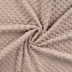 Tissu Doudou Ultra doux Pois uni Beige sable - Au mètre
