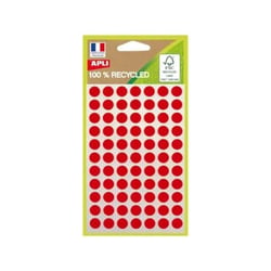 Apli Agipa - 462 Pastilles adhésives recyclées - rouge - diamètre 8 mm - réf 101779