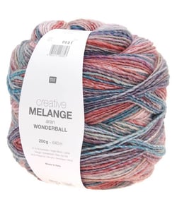 Pelote de laine Creative Melange Aran Wonderball - 200 GR - Rico Design 11 Mauve/lierre multicolore