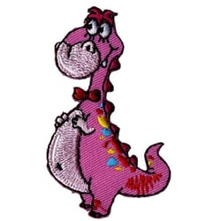 Lot de 3 écussons thermocollants dinosaure rose 3cmx6cm