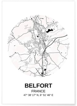 Affiche Carte Belfort | A3 : 29,7x42cm