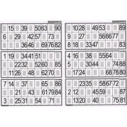 Plaque de 6 grilles de loto rigide 1mm - cartons loto - lotoquine