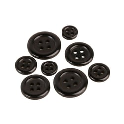 Lot de 3 boutons ronds 4 trous noir