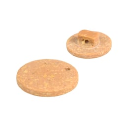 Lot de 3 boutons rond à queue écorces de riz beige antilope