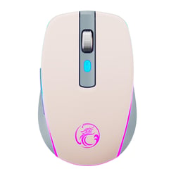 Souris Gaming Sans Fil Silencieuse RGB Rose 6 Boutons Bluetooth Type-C Rose YONIS