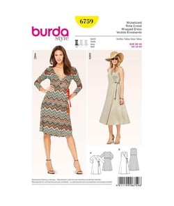Patron Burda 6759 Robe du 36 au 46 taille n°FR 36-46