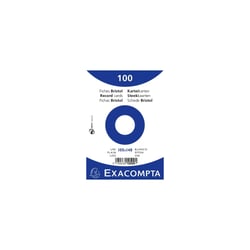 Paquet 100 fiches sous film - bristol uni non perforé - 105x148mm - Blanc - x 20 - Exacompta