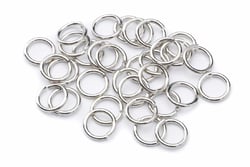 Lot de 100 anneaux de jonction métal argenté 6 mm ACIER INOXYDABLE 304 - ouverts connecteurs - creation bijoux perles