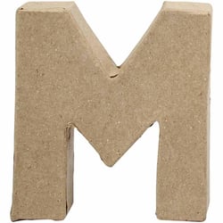 Lettre en papier mâché - M - 10 cm x 9 cm x 1,7 cm