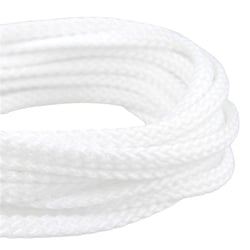 Bobine 50m Cordon damier polyester 5mm blanc