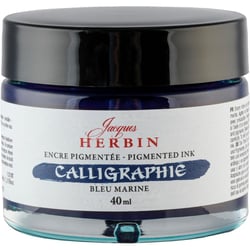 Encre de calligraphie pigmentée - Bleu marine - Jacques Herbin - Flacon 40ml