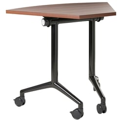 Bureau d'Angle Marron Foncé Structure en Métal Plateau en MFC 90 x 64 cm Pliable avec Roulettes Style Moderne