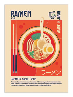 Affiche 30 x 40 cm - Ramen Japanese Food Print - Retrodrome