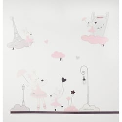 Stickers muraux Petite souris 70x50cm en Papier Rose