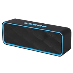 Enceinte Bluetooth Portable 5.0 TWS Son 3D Robuste 1200mAh 10h Autonomie Bleu YONIS