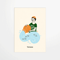 Carte postale - Marine Laurent - Verseau - 14,8 x 10,5 cm - Made in France