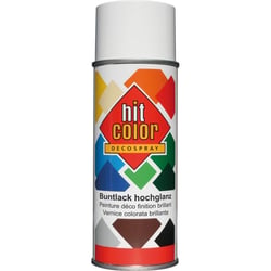 Spray de peinture - Blanc pur - Brillant - Décoration - Tous supports - Hit Color - 400ml