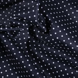 Tissu Coton enduit Petits pois blancs sur fond Bleu marine