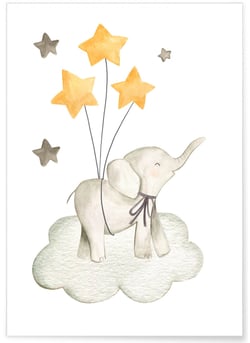 Affiche Enfant Éléphant | A3 : 29,7x42cm