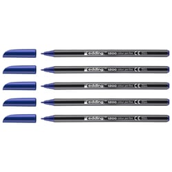 Lot de 5 feutres de coloriage pointe fine - EDDING - Bleu - 1 mm