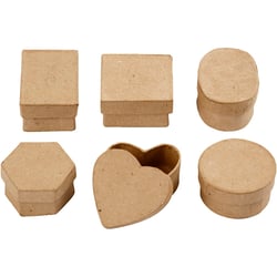 Petites boîtes, H : 3 cm, d 4-6 cm, 6 pièces/ 1 Pq.