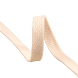 Bobine 20m tresse tubulaire plate coton 15mm ecru
