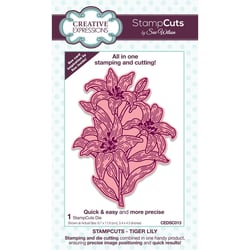 Matrice de découpe avec tamponnage - Fleur lis tigré - StampCuts - Creative Expressions