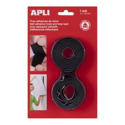 Apli Agipa - Fermeture scratch adhésive noir 2  pièces