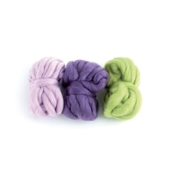 Graine Créative - Grosse laine à tisser 3 Pelotes Mauve Violet Vert