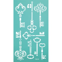 MégaCréa DIY - Pochoir adhésif repositionnable Clés 11,5 x 20,5 cm