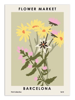 Affiche 50 x 70 cm -  Flower Market Barcelona - NKTN