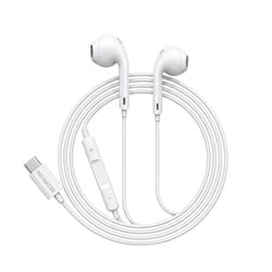 Mayaxess Écouteurs Filaires USB-C avec Micro intégré pour Fairphone 4 Blanc